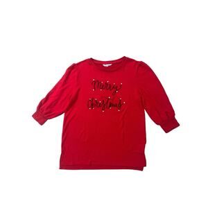 Merry Christmas Angora 3D Ugly Christmas Lightweight Sweater Size Large Holidays